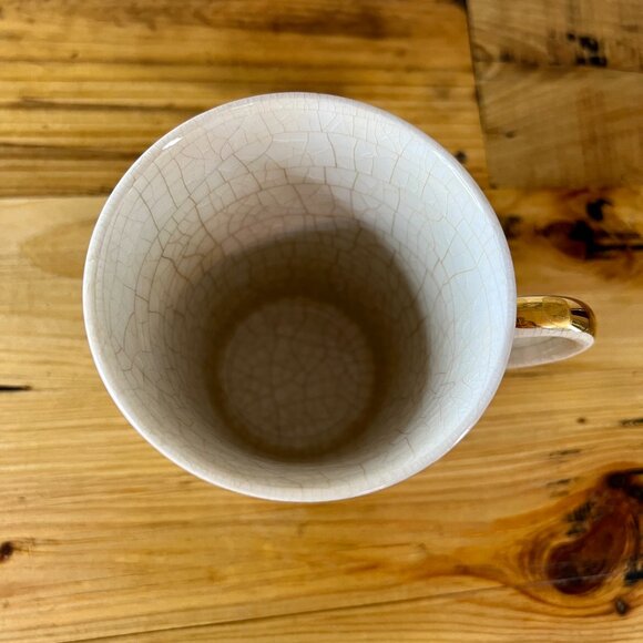 Vintage Enoch Wedgwood Tunstall Ivory & Gold Letter "K" China Coffee Tea Cup Mug - Picture 4 of 7